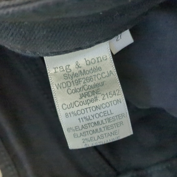 RAG & bone Jane super high rise skinny black jeans size 27 - Picture 6 of 7